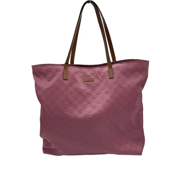 GUCCI Pink Guccissima Monogram Nylon Tote Bag*DUST BAG INCLUDED*COA - Picture 1 of 15